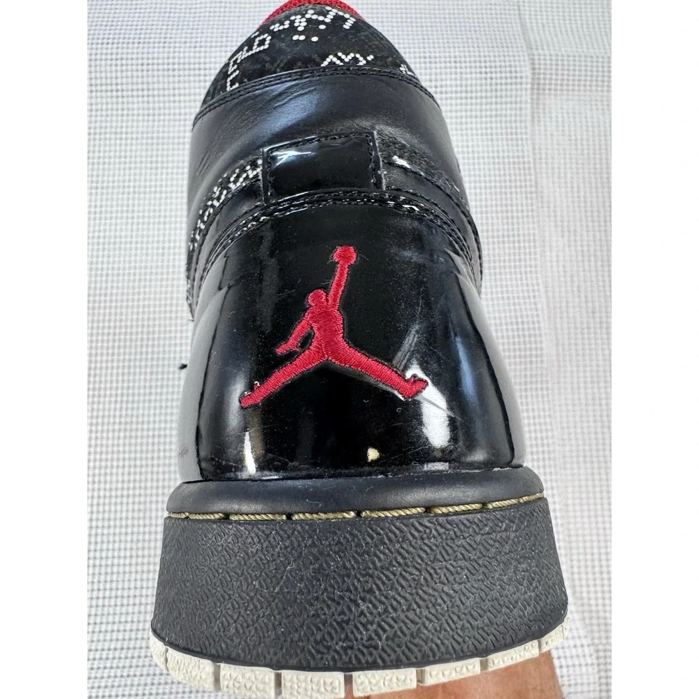 Jordan 1 Phat Mid Black Red Graphic Print Mens Sneakers 374998-012 Size 13